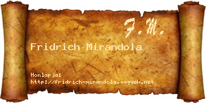 Fridrich Mirandola névjegykártya